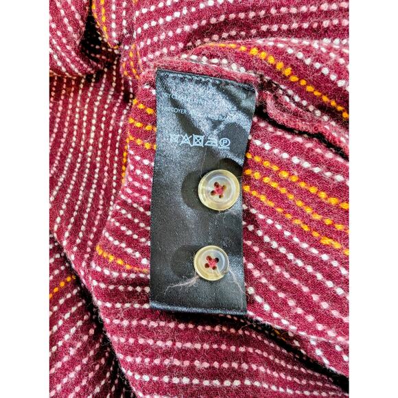 A+ by Anthropologie Maroon Striped Wool Blend Button-Back Top Size 1X - Picture 5 of 7